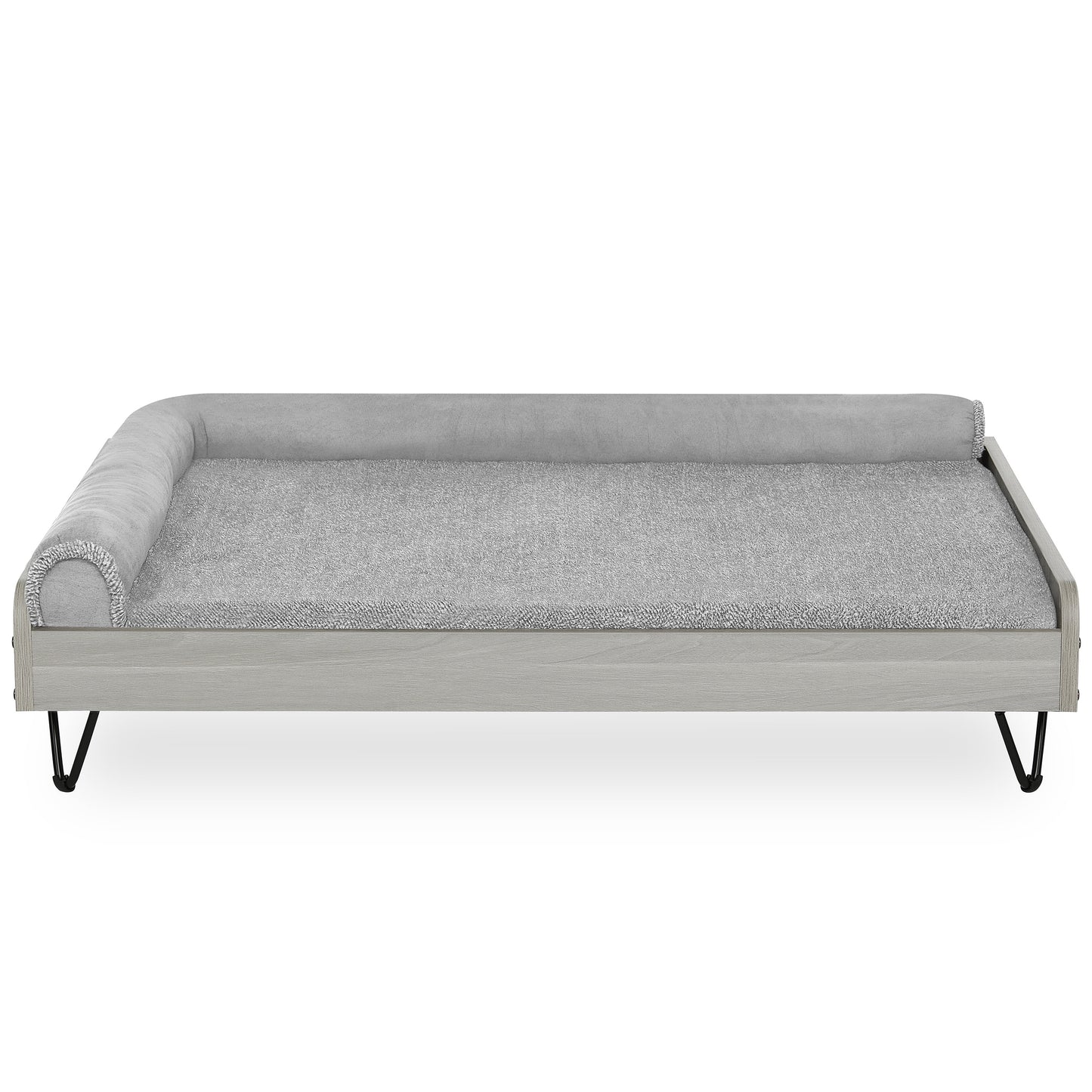 Asher Small Wooden Elevated Pet Bed with Mattress, Greenguard Gold Certified